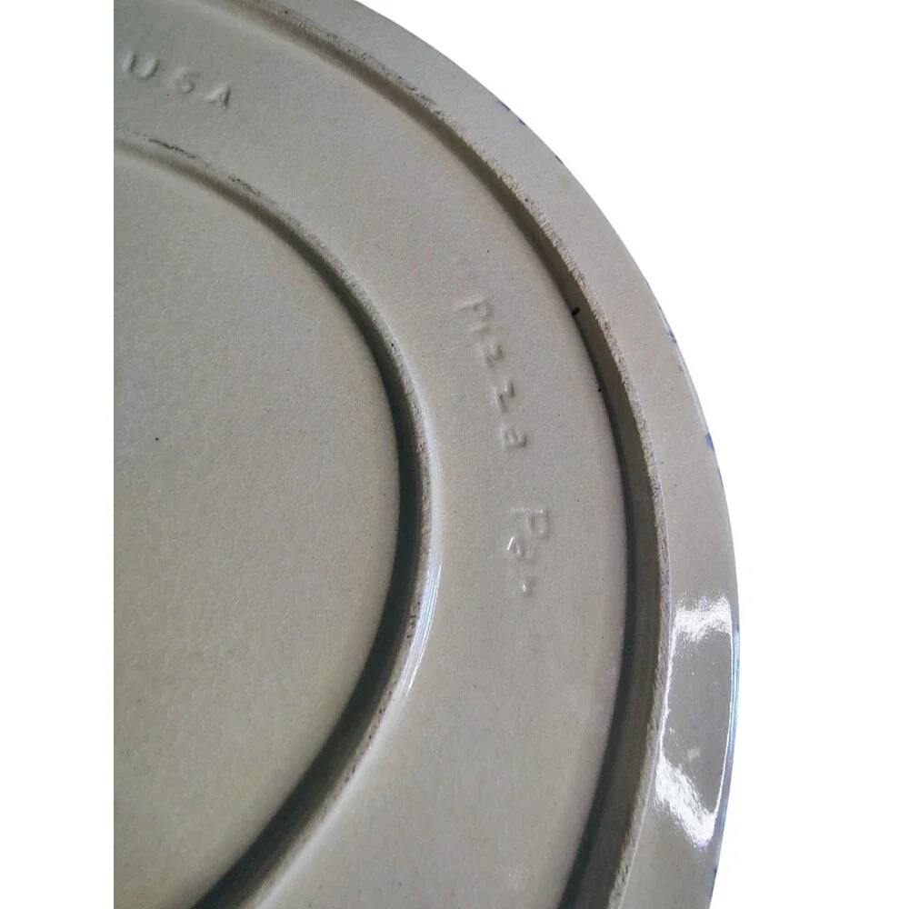Robinson Ransbottom Pottery Roseville USA 12 Inch Pasta Bowl & Pizza Pan/Lid  55